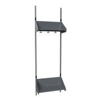 BST garderobe startsektion model F med 2 pladser 600mm m&oslash;rk gr&aring;