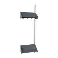 BST garderobe påbygningssektion model F med 2 pladser 600mm mørk grå