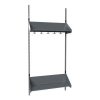 BST garderobe startsektion model F med 3 pladser 900mm mørk grå
