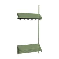 BST garderobe p&aring;bygningssektion model F med 3 pladser 900mm gr&oslash;n