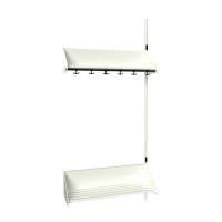 BST garderobe påbygningssektion model F med 3 pladser 900mm hvid