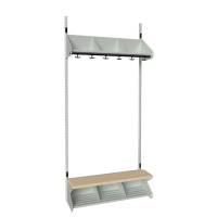BST garderobe startsektion model G med 3 pladser 900mm lys gr&aring;