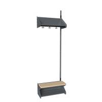 BST garderobe påbygningssektion model H med 2 pladser 600mm mørk grå