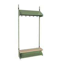 BST garderobe startsektion model H med 3 pladser 900mm gr&oslash;n