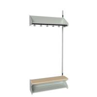 BST garderobe påbygningssektion model H med 3 pladser 900mm lys grå