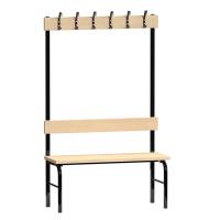 Enkeltsidet garderobestativ i birk laminat med sort stel, 100cm