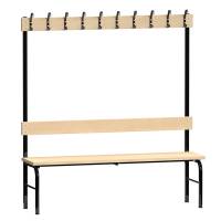 Enkeltsidet garderobestativ i birk laminat med sort stel, 150cm