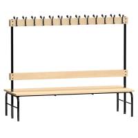 Garderobe bænkstativ dobbelsidet 2000mm birk laminat