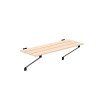 V&aelig;gh&aelig;ngt b&aelig;nk i lakeret fyr med sort stel, bredde 100cm 