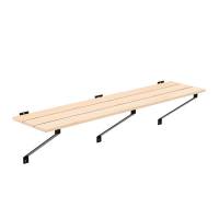 V&aelig;gh&aelig;ngt b&aelig;nk i lakeret fyr med sort stel, bredde 150cm 