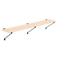 V&aelig;gh&aelig;ngt b&aelig;nk i lakeret fyr med sort stel, bredde 200cm 