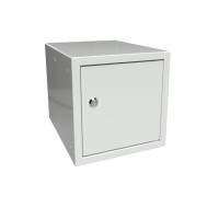 Opbevaringsboks med cylinderlås 270x270x350mm lysgrå