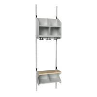 BST garderobe startsektion model C med 2 pladser 500mm lys gr&aring;