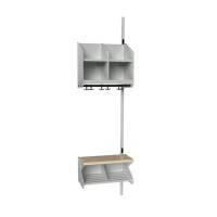 BST garderobe påbygningssektion model C med 2 pladser 500mm lys grå