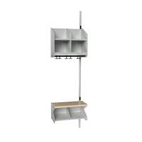 BST garderobe p&aring;bygningssektion model C med 2 pladser 500mm lys gr&aring;