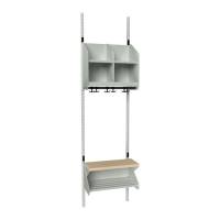 BST garderobe startsektion model D med 2 pladser 500mm lys gr&aring;