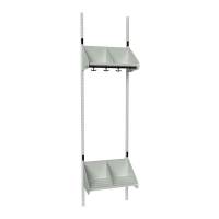 BST garderobe startsektion model E med 2 pladser 500mm lys grå