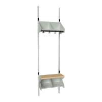 BST garderobe startsektion model G med 2 pladser 500mm lys grå