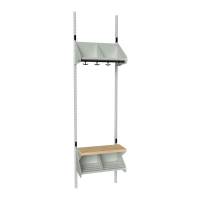 BST garderobe startsektion model G med 2 pladser 500mm lys gr&aring;