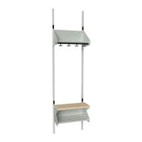 BST garderobe startsektion model H med 2 pladser 500mm lys gr&aring;