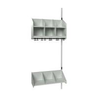 BST garderobe p&aring;bygningssektion model A 3 pladser 750mm lys gr&aring;