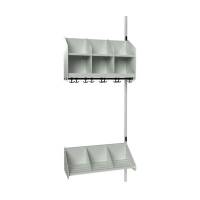 BST garderobe p&aring;bygningssektion model A 3 pladser 750mm lys gr&aring;