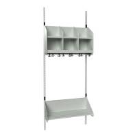 BST garderobe startsektion model B med 3 pladser 750mm lys gr&aring;