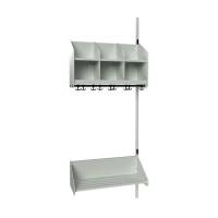BST garderobe påbygningssektion model B med 3 pladser 750mm lys grå