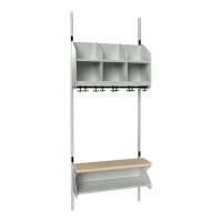 BST garderobe startsektion model D med 3 pladser 750mm lys grå