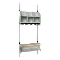 BST garderobe startsektion model D med 3 pladser 750mm lys gr&aring;