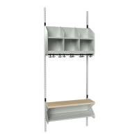 BST garderobe startsektion model D med 3 pladser 750mm lys gr&aring;