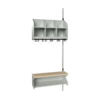 BST garderobe p&aring;bygningssektion model D med 3 pladser 750mm lys gr&aring;