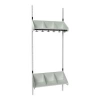 BST garderobe startsektion model E med 3 pladser 750mm lys gr&aring;
