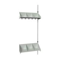 BST garderobe p&aring;bygningssektion model E med 3 pladser 750mm lys gr&aring;