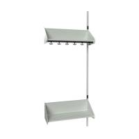 BST garderobe påbygningssektion model F med 3 pladser 750mm lys grå