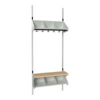 BST garderobe startsektion model G med 3 pladser 750mm lys gr&aring;