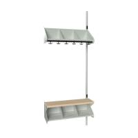 BST garderobe påbygningssektion model G med 3 pladser 750mm lys grå