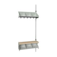 BST garderobe p&aring;bygningssektion model G med 3 pladser 750mm lys gr&aring;