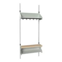 BST garderobe startsektion model H med 3 pladser 750mm lys gr&aring;