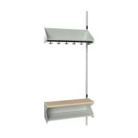 BST garderobe påbygningssektion model H med 3 pladser 750mm lys grå