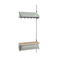 BST garderobe p&aring;bygningssektion model H med 3 pladser 750mm lys gr&aring;