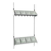 BST garderobe startsektion model E med 4 pladser 1000mm lys gr&aring;