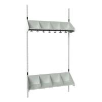 BST garderobe startsektion model E med 4 pladser 1000mm lys gr&aring;