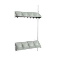 BST garderobe p&aring;bygningssektion model E med 4 pladser 1000mm lys gr&aring;