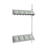 BST garderobe p&aring;bygningssektion model E med 4 pladser 1000mm lys gr&aring;