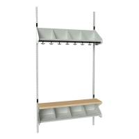 BST garderobe startsektion model G med 4 pladser 1000mm lys gr&aring;
