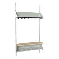 BST garderobe startsektion model H med 4 pladser 1000mm lys gr&aring;