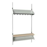 BST garderobe startsektion model H med 4 pladser 1000mm lys gr&aring;