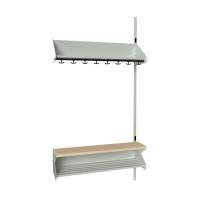 BST garderobe p&aring;bygningssektion model H med 4 pladser 1000mm lys gr&aring;