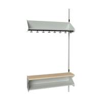 BST garderobe p&aring;bygningssektion model H med 4 pladser 1000mm lys gr&aring;